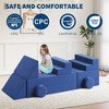 Kids Couch for Building Fort Toy,22pcs DIY Toddler Sofa,Velvet Toddler Futon Sofa Bed for Playroom, Bedroom,Grey - 4 of 4