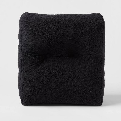 Sherpa Wedge Bed Rest Pillow Black - Room Essentials™