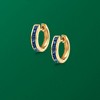 Ross-Simons 0.80 ct. t.w. Square-Cut Sapphire Huggie Hoop Earrings in 14kt Yellow Gold - 3 of 4