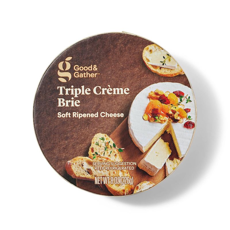 Triple Cr&#232;me Brie Cheese Wheel - 8oz - Good &#38; Gather&#8482;, 1 of 5