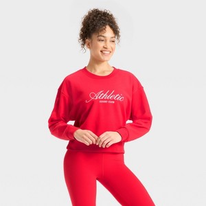 Women's French Terry Crewneck Sweatshirt - All In Motion - 1 of 4