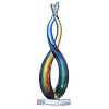 Luxury Lane Hand Blown Wave Sommerso Art Glass Sculpture - 2 of 4