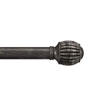 Hastings Home Black Curtain Rod with Cone Finials