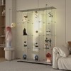 65.28"H Tempered Glass Display Cabinet with Bluetooth LED Light, Lockable Door & Casters for Living Room, Bedroom, Hallway - 3 of 4
