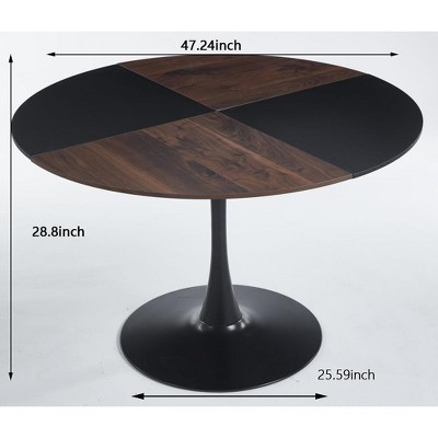 Vynxaria 47.2" Tulip Round End Table - Versatile Dining, Office & Coffee Table