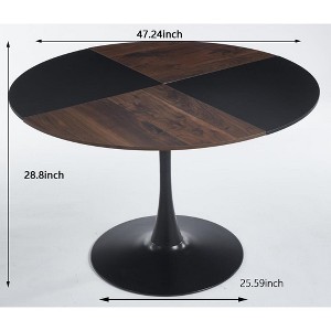 Vynxaria 47.2" Tulip Round End Table - Versatile Dining, Office & Coffee Table - 1 of 4