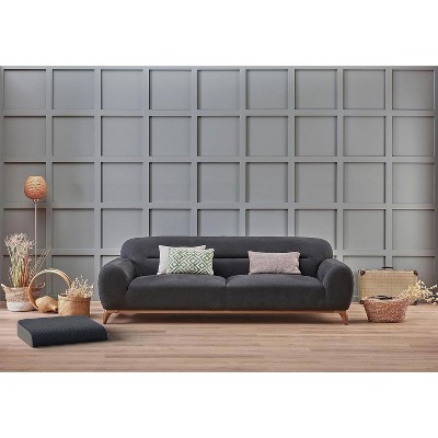 XXL Black Memory Foam Floor Cushion with Plush Velvet Cover