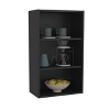 INFURNIC Decorative Wall Shelf Eco 3-Tier Open Storage Cabinet with Ample Shelves for Display and Organization, Black, 12"*21"*36" - 2 of 4