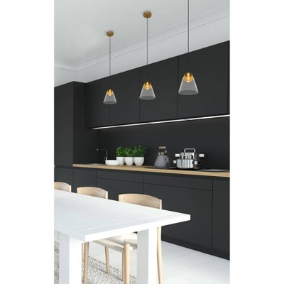 Cerasella 6" Mini LED Pendant in Brushed Brass with Clear Glass