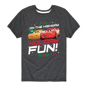 Boys' - Disney - On The Highway To Holiday Fun Short Sleeve Graphic T-Shirt - 1 of 4