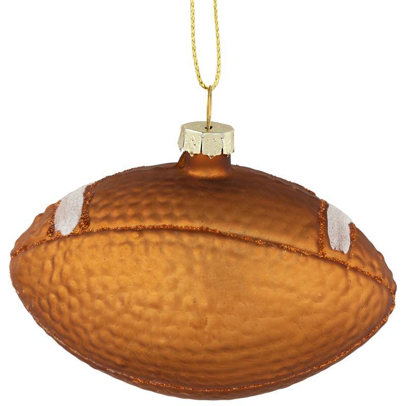 Northlight 3.5" Brown Football Glittered Glass Christmas Ornament, 4 of 6