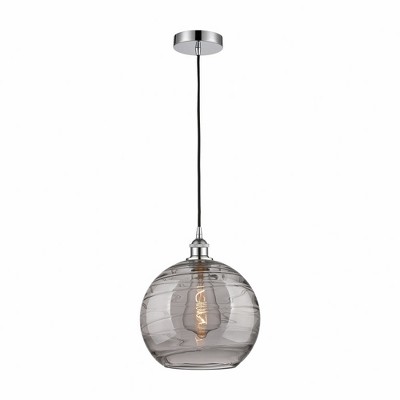 Athens Deco Swirl - 1 Light Mini Pendant In Industrial Style-14.75 Inches Tall and 12 Inches Wide
