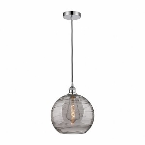 Athens Deco Swirl - 1 Light Mini Pendant In Industrial Style-14.75 Inches Tall and 12 Inches Wide - 1 of 1