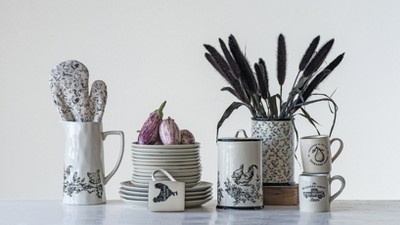 Edison 26.5" White Drum Shade Glass Table Lamp with Gold Accents