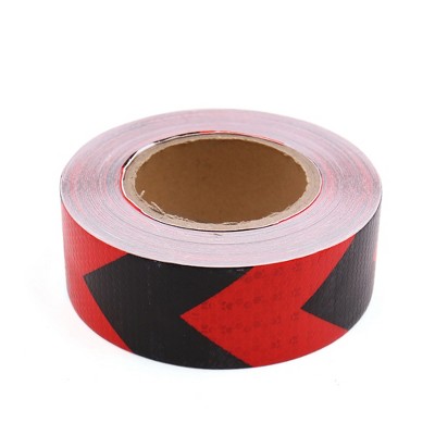 Unique Bargains Arrows Printed Reflective Safe Warning Conspicuity Tape Sticker 25M Red/Black 1pcs