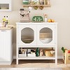 Coffee Bar Cabinet, Storage Cabinet With 2 Reeded Glass Doors, Buffet Cabinet With Storage Shelf, Modern Buffet Sideboard Cabinet for Home White - 3 of 4