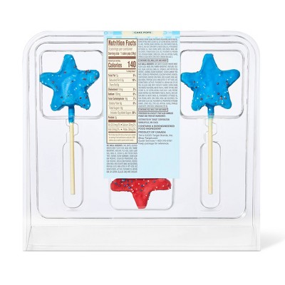 Red, White & Blue Star Shaped Vanilla Cake Pops - 3.6oz/3ct - Favorite Day™