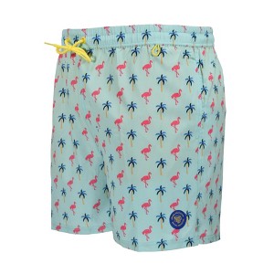 Banana Boat UPF50+ Men's Quick Dry Pink Flamingo Print Bathing Suit | Seafoam or Aqua - 1 of 3
