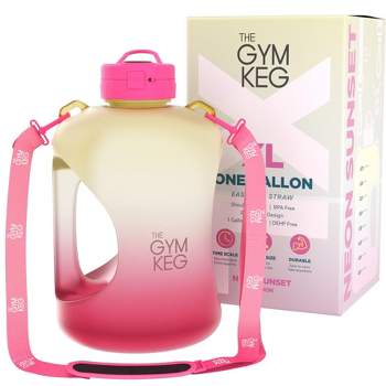 THE GYM KEG 128Oz Water Bottle with Straw Lid - Black