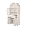 CIPACHO White 71" Tall Arched Kitchen Pantry Cabinet, Farmhouse Storage with Glass Door & Barn Door, Adjustable Shelves for Home - 2 of 4