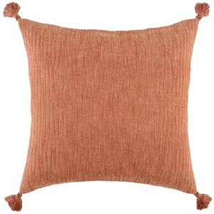 20"x20" Oversize Striped Square Throw Pillow Cover with Tassels - Rizzy Home - 1 of 4