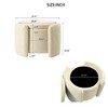 CAVINAS Round Storage Ottoman, Teddy-Wool Ottoman Bench, Upholstered Ottoman Foot Rest, Bedroom Footstool - 4 of 4