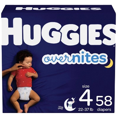 Huggies Overnites Nighttime Diapers Super Pack - Size 4 (58ct)