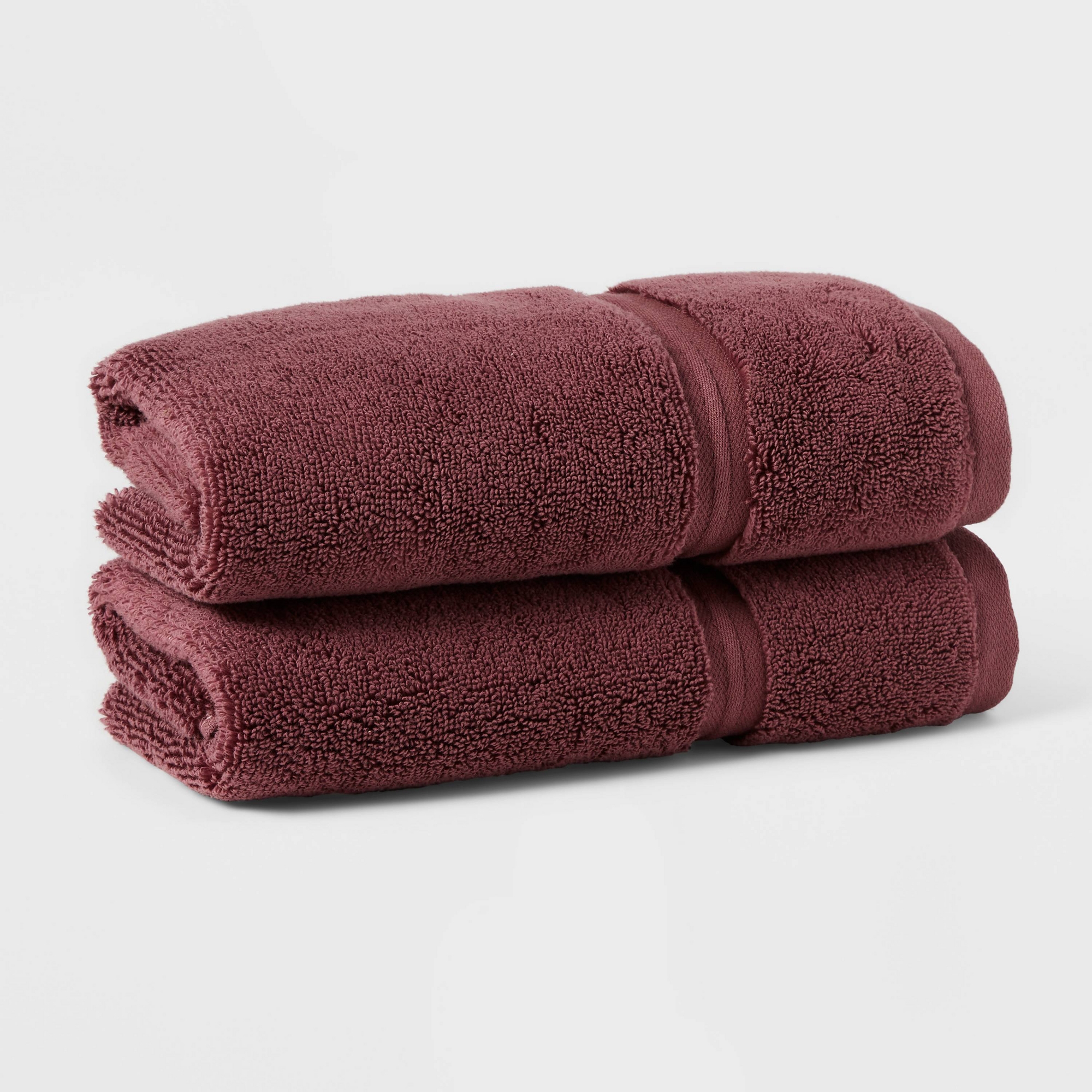 2pk Spa Plush Hand Towel Set Dark Mauve - Threshold™