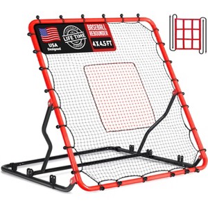 Zealfeel Baseball Rebounder Net 4x4.5FT with 3 Angles, Pitch Back Trainer with 2 Strike Zones - 1 of 4