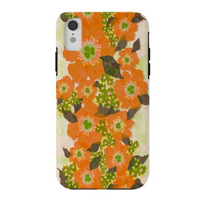 Sewzinski Retro Orange Flowers Tough iPhone XR Case - Society6