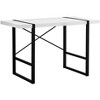 Vynxaria Computer Desk, Home Office, Laptop, 48"l, Work, White Laminate, Black Metal, Contemporary, Modern - 4 of 4