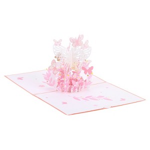 Unique Bargains Butterfly Flower Thickened Paper 3D Funny Birthday Cards for Best Friends Gift - 1 of 4