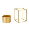 Kate and Laurel Fitch 2pc Planter Rectangle Metal Tabletop Planter, 2 Piece, Gold - 4 of 4