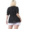 Agnes Orinda Women's Plus Size Polka Dots V Neck Short Sleeve Wrap Peplum Blouse - 4 of 4