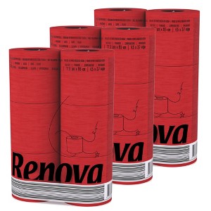 Evideco French Home Goods 3-Ply 140-Sheet Red Toilet Paper Festive Christmas Bulk Sandalwood-Scented Rolls - 1 of 4