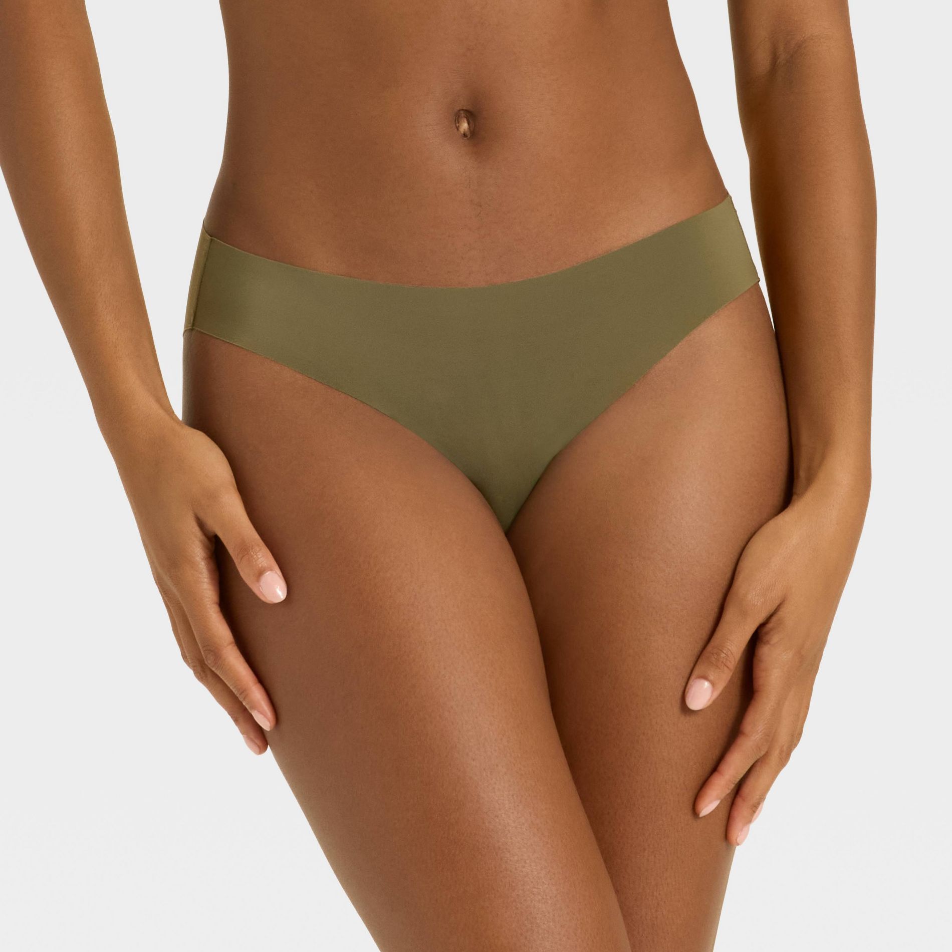 Women's Laser Cut Bikini Underwear - Auden™ Moss Green M