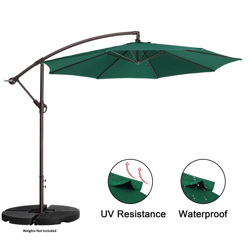 Nature Spring Offset Swivel Patio Umbrella - 10', Green, 2 of 8