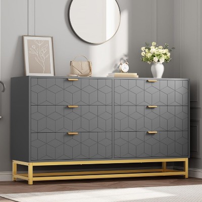 2/3/4/5/6/7 Drawer Dresser for Bedroom, Large Dresser with Metal Legs, Modern Chest Organizer with Wide Storage, for Living Room, Entryway, Hallway