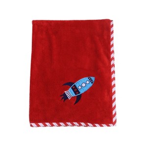 Bacati - Airspace Red Embroidered Blanket - 1 of 4