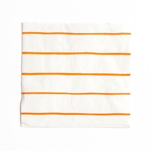 Daydream Society - Clementine Frenchie Striped Large Napkins - Pack of 16 Paper Napkins - 1 of 4