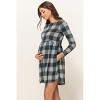 Hello Miz Women's Plaid Long Sleeve Empire Waist Maternity Dress - 2 of 4