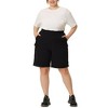 Agnes Orinda Women's Plus Size Above-the-Knee Length Jogger Pocket Track Cargo Shorts - 2 of 4