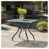 Cayman Square Cast Aluminum Table - Black Sand - Christopher Knight Home: Weather-Resistant, 4-Seater, with Umbrella Hole - 2 of 4