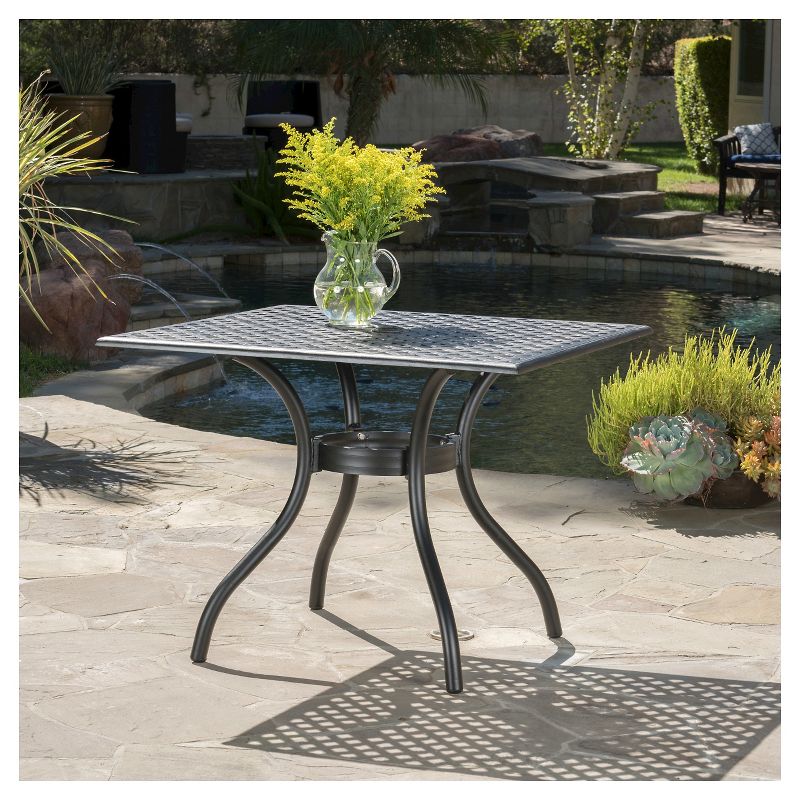 Cayman Square Cast Aluminum Table - Black Sand - Christopher Knight Home, 3 of 6