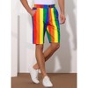 Lars Amadeus Men's Summer Casual Flat Front Rainbow Striped Printed Shorts - 2 of 4