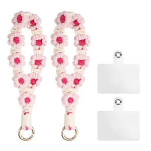 Unique Bargains Cotton Lanyard Handmade Multi-Purpose Phone Wrist Straps 2 Pcs 7 Inch - 1 of 4