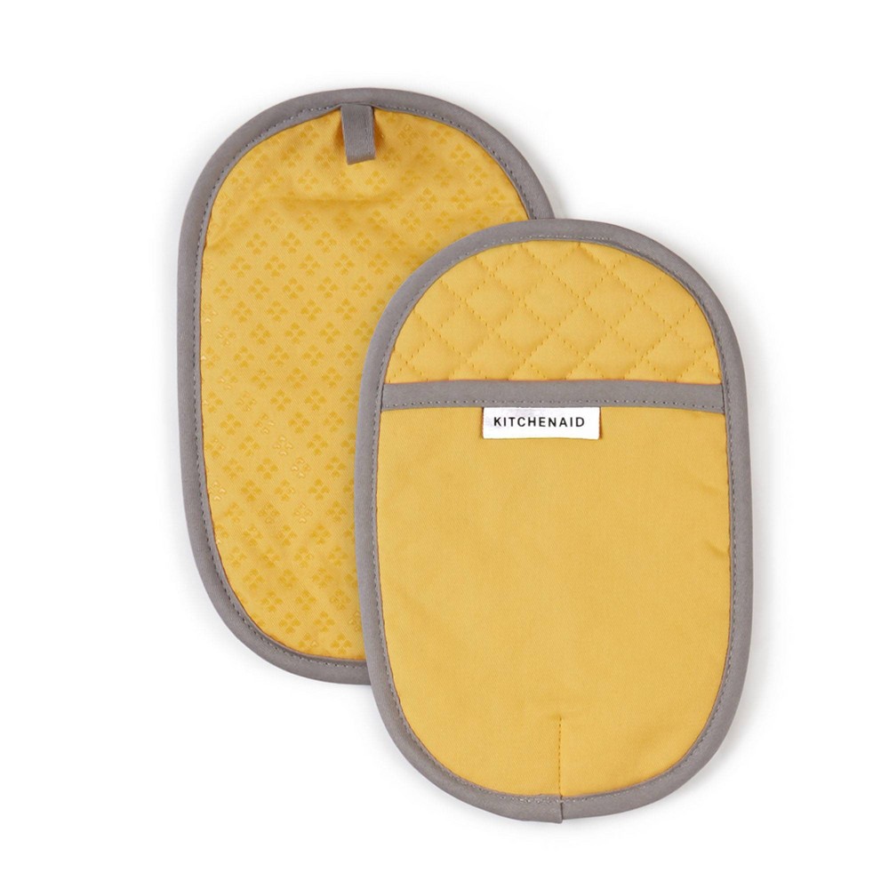 Photos - Other Accessories KitchenAid 2pk Cotton Asteroid Pot Holders, Yellow 