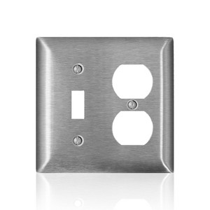 Leviton C-Series Satin Silver 2 gang Stainless Steel Duplex/Toggle Wall Plate 1 pk - 1 of 1