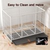 XBRIGH 42/38 Inch Dog Crates for Meidum Small Dogs Folding Metal Wire Cages Dog Kennels Pet Cage with Double-Door, Removable Tray White - 4 of 4