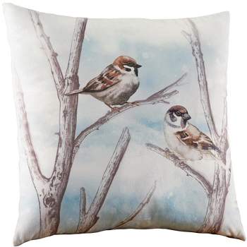 Collections Etc Beautiful Birds Removable Cover Accent Pillow 16 X 16 X 1